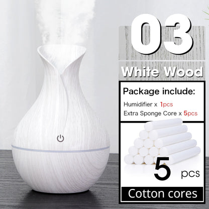 USB Electric Air Humidifier Mini Wood Grain Aroma