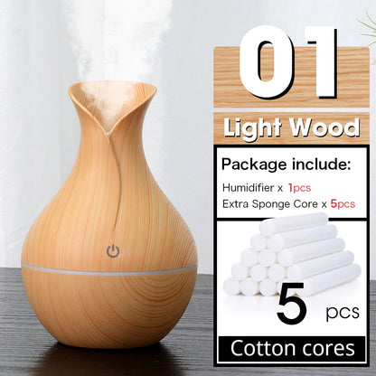 USB Electric Air Humidifier Mini Wood Grain Aroma