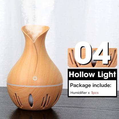 USB Electric Air Humidifier Mini Wood Grain Aroma