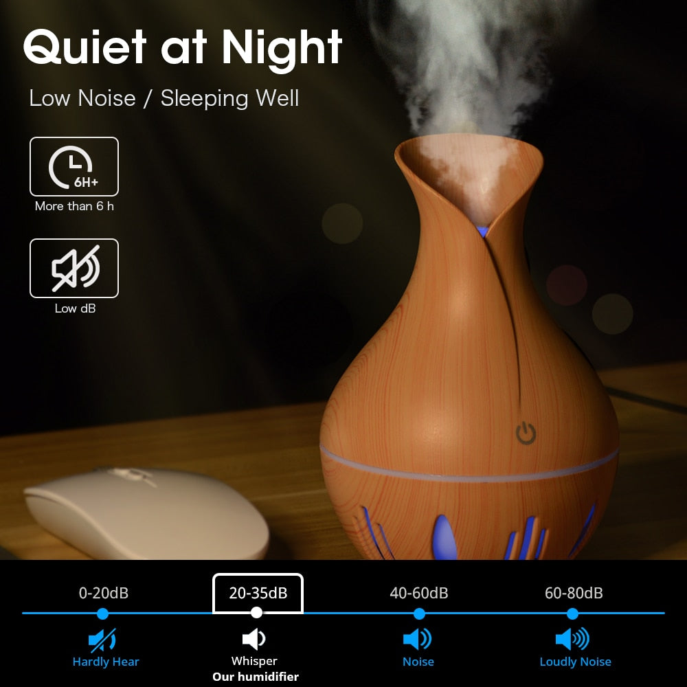 USB Electric Air Humidifier Mini Wood Grain Aroma