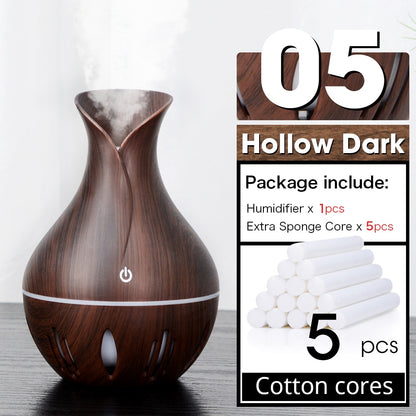 USB Electric Air Humidifier Mini Wood Grain Aroma